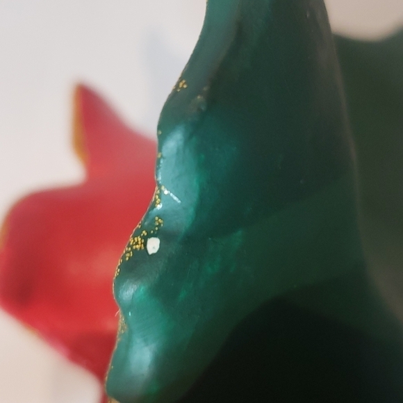 Encore Sales Ltd. clay pottery ceramic Christmas poinsettia 3 tea light holiday - Picture 10 of 15